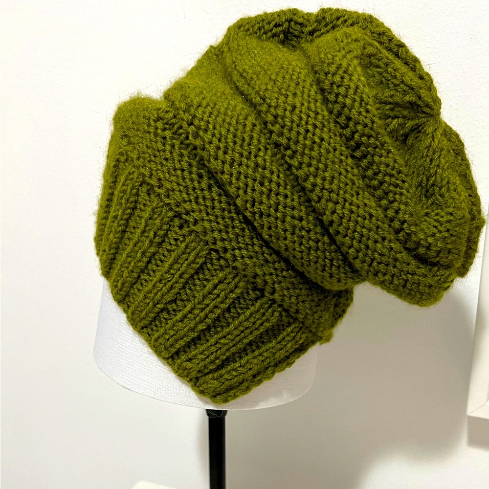 Hand knitted unisex hat.